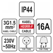 YATO Elektromos hosszabbító 16 A/1,5² H05RR-F, IP44 3G 1,5 - 10 m YATO Elektromos hosszabbító 16 A/1,5² H05RR-F, IP44 3G 1,5 - 10 m