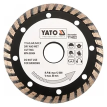 YATO TURBO Gyémánt vágótárcsa - 125x2,6x8,0x22,2 YATO TURBO Gyémánt vágótárcsa - 125x2,6x8,0x22,2