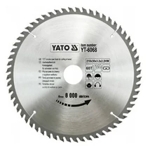 YATO TCT Fűrésztárcsa fához vídiás - 210x2,2x30x60 HW