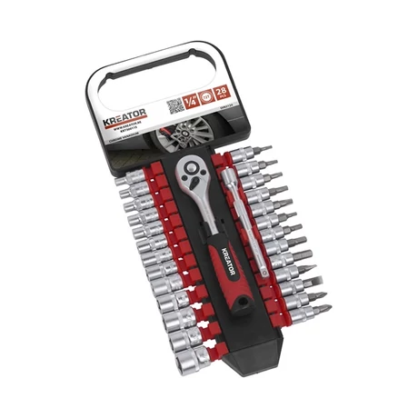 KREATOR Dugókulcs és bit készlet (KRT500115) - 1/4 "/28 részes