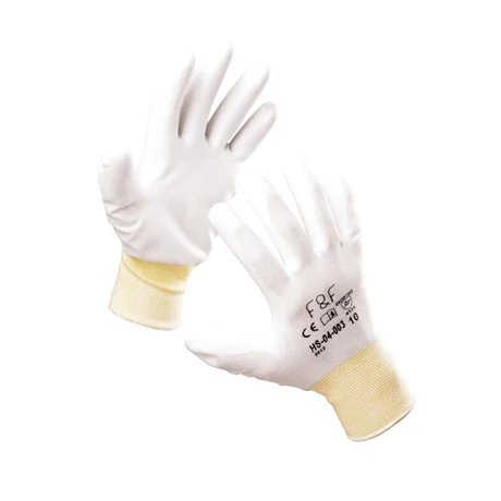 CERVA HS-04-003 Védőkesztyű PE/PU mártott - fehér/11
