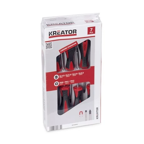 KREATOR Csavarhúzó készlet mágneses SL/PH (KRT400002) - 7 részes KREATOR Csavarhúzó készlet mágneses SL/PH (KRT400002) - 7 részes