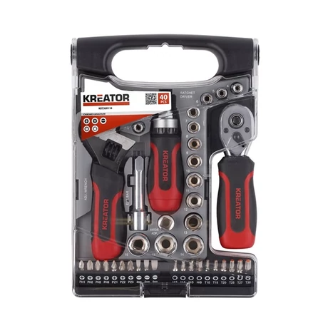 KREATOR Dugókulcs készlet (KRT500116) - 1/2"-3/8"/40 részes