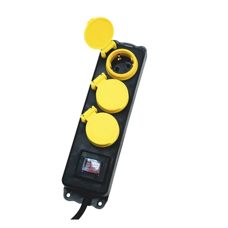 HOME NVO 03K-5/BK Hálózati elosztó kültéri fekete - 3 db/5 m