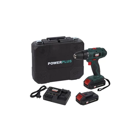 POWERPLUS PRO Akkumulátoros fúró-csavarbehajtó (POWP8040) - 18 V/2 db Li-ion