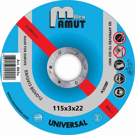 MAMUT TIM VÁGÓKORONG - ECONOMIC-UNIVERZÁLIS/115x3x22 mm