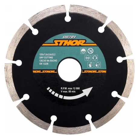 STHOR Gyémánt vágótárcsa szegmentált - 125x2,0x7,0x22,2 STHOR Gyémánt vágótárcsa szegmentált - 125x2,0x7,0x22,2