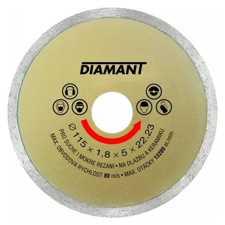 DIAMANT Gyémánt vágótárcsa folytonos - 110x1,8x5x22,2 DIAMANT Gyémánt vágótárcsa folytonos - 110x1,8x5x22,2