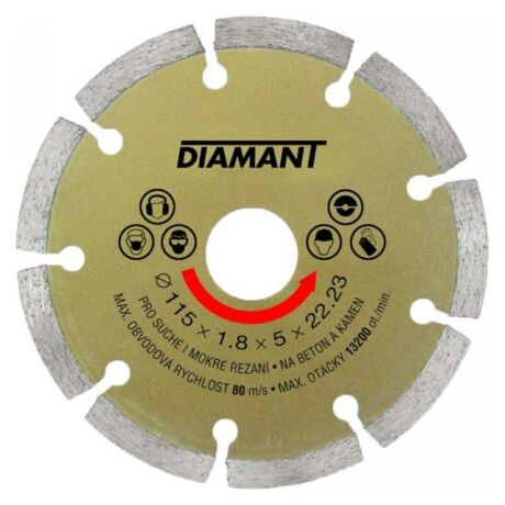 DIAMANT Gyémánt vágótárcsa szegmentált- 125x1,8x5x22,2