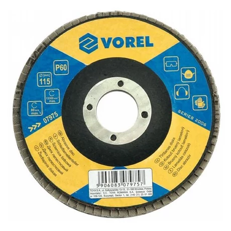 VOREL Lamellás csiszolótárcsa - univerzális/115x22,2/P100