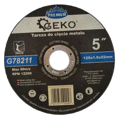 GEKO Vágókorong - INOX/125x1,0x22