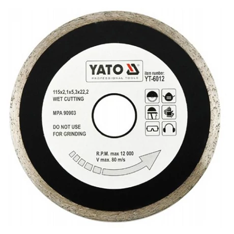 YATO Gyémánt vágótárcsa folytonos - 115x2,1x5,3x22,2 YATO Gyémánt vágótárcsa folytonos - 115x2,1x5,3x22,2