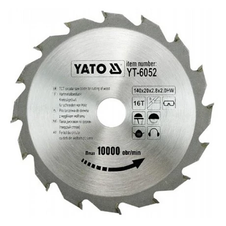YATO TCT Fűrésztárcsa fához vídiás - 140x2,0x20x16 HW