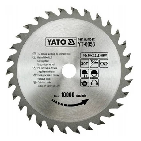 YATO TCT Fűrésztárcsa fához vídiás - 140x2,0x16x30 HW