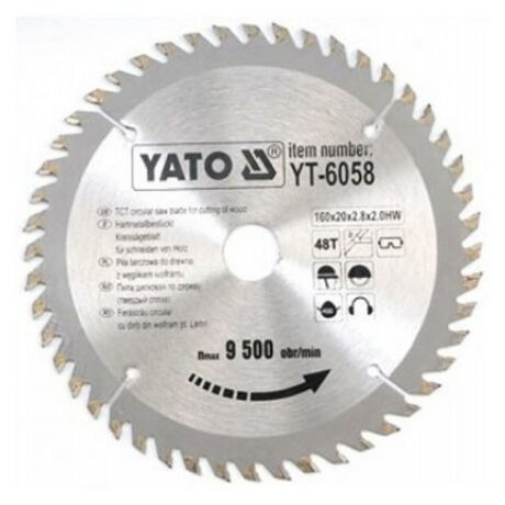 YATO TCT Fűrésztárcsa fához - 160x2,2x20x48 HW