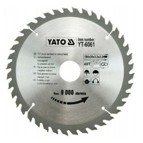 YATO TCT Fűrésztárcsa fához vídiás - 184x2,2x30x40 HW