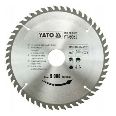 YATO TCT Fűrésztárcsa fához vídiás - 184x2,2x30x50 HW