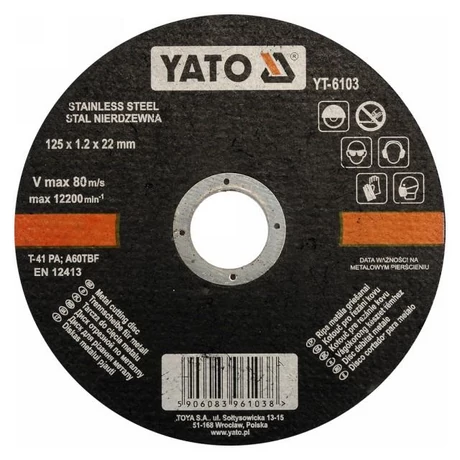 YATO Vágókorong - INOX/125x1,2x22