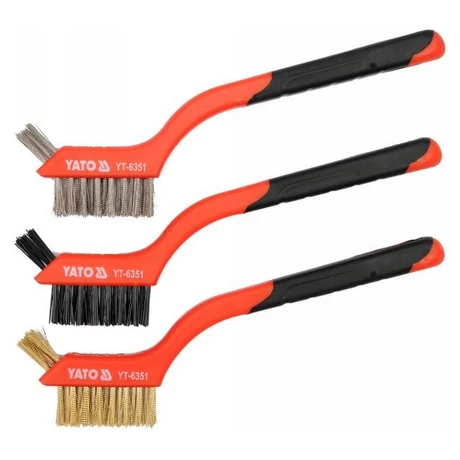 YATO Drótkefe készlet műanyag nyéllel - 3 részes/180 mm YATO Drótkefe készlet műanyag nyéllel - 3 részes/180 mm