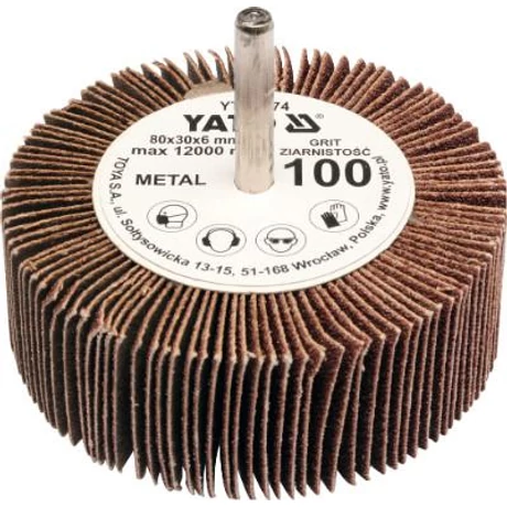 YATO Csapos lamellás, legyező csiszoló P40 - 6/80x30 mm